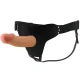 Harness cu dildo gol din TPR, negru, ajustabil