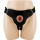 Harness cu dildo gol din TPR, negru, ajustabil