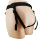 Harness cu dildo gol din TPR, negru, ajustabil