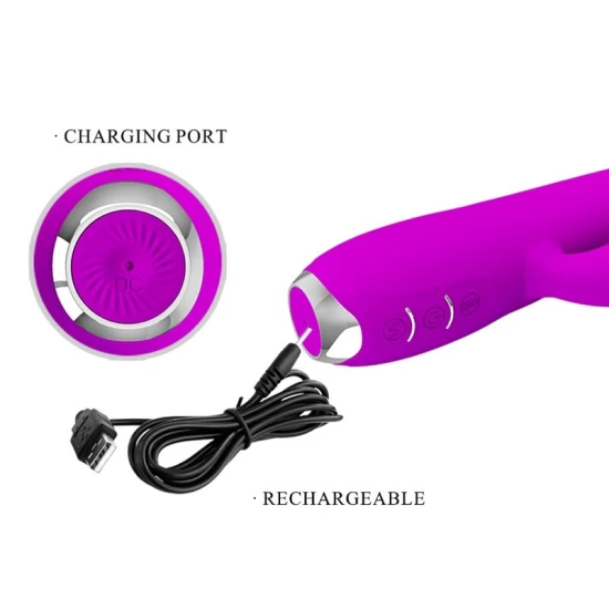 Vibrator iepuraș reîncărcabil, impermeabil, Violet
