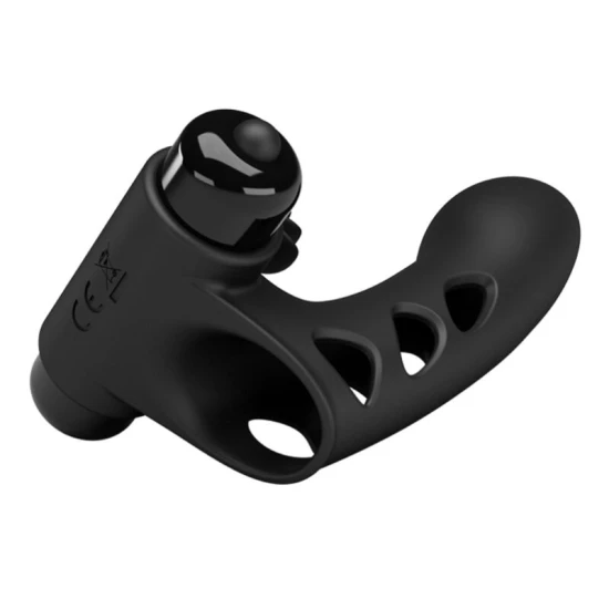 Manșon Vibrator pentru Deget - Stimulare Intensă, Negru, Mărime Unică.
