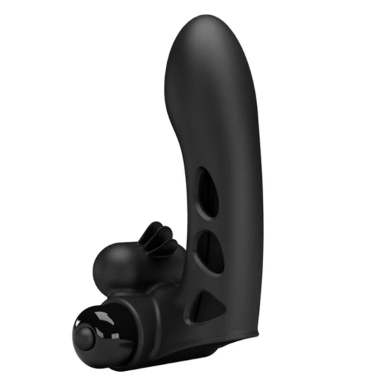 Manșon Vibrator pentru Deget - Stimulare Intensă, Negru, Mărime Unică.