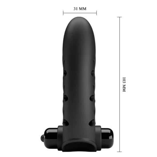 VIBRATOR PENTRU DEGET, IEPURE, Negru