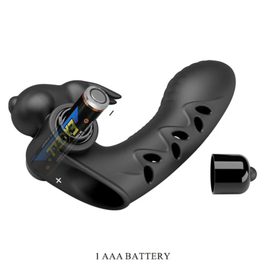 VIBRATOR PENTRU DEGET, IEPURE, Negru