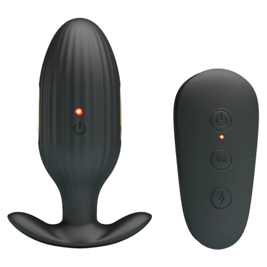 Plug anal reîncărcabil Kelly - Negru, Mărime medie.