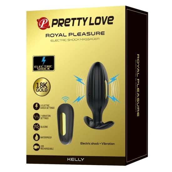 Plug anal reîncărcabil Kelly - Negru, Mărime medie.