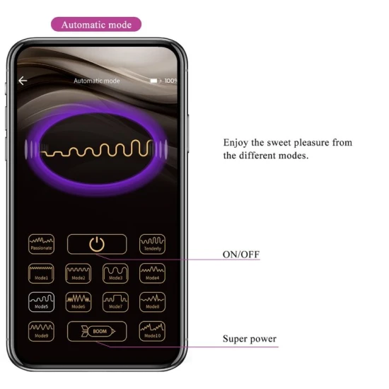 Vibrator Nymph, controlat prin aplicație, mov