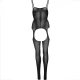 LEG AVENUE - Bodystocking cu bretele, Negru