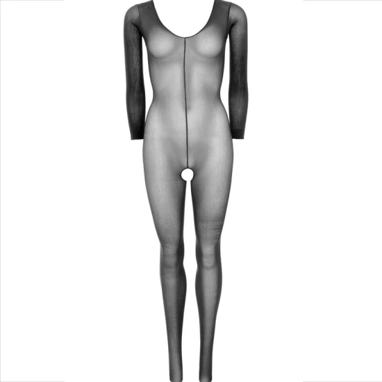 LEG AVENUE - Bodystocking cu mânecă lungă, Negru