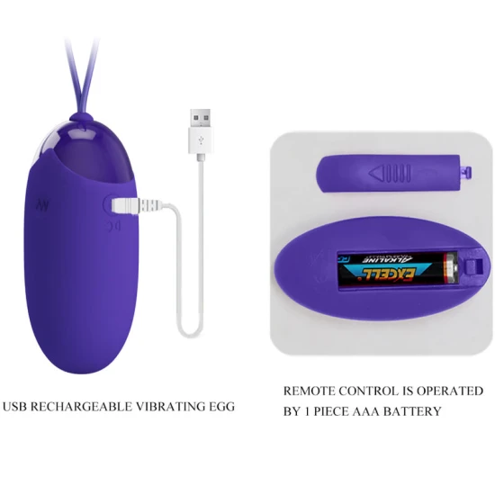 Ou vibrator cu telecomandă pentru adulți, Violet