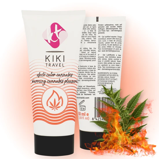 Lubrifiant cu efect hot KIKÍ TRAVEL - Cannabis, 50 ml