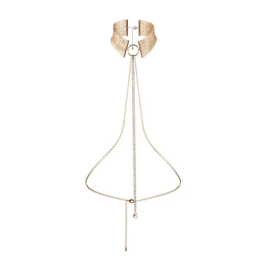 BIJOUX - Colier tip choker metalic, auriu