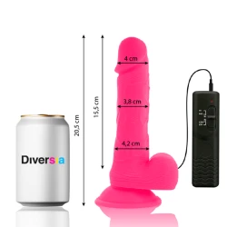 DILDO FLEXIBIL VIBRANT, Roz, 20.5 cm - Ø 4.2 cm