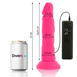 DILDO FLEXIBIL CU VIBRAȚII, Roz, 23 cm - Ø 4.3 cm