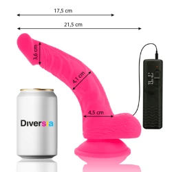 DILDO FLEXIBIL CU VIBRAȚII, Roz, 21.5 cm - Ø 4.5 cm