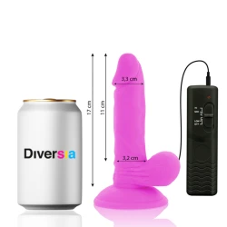 DILDO FLEXIBIL VIBRATOR, Mov, 17 cm - Ø 3,3 cm