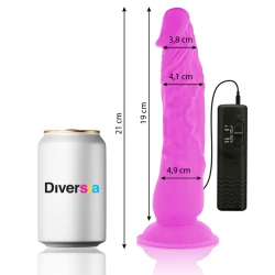 DILDO FLEXIBIL VIBRATOR, Roz, 21 cm - Ø 4.9 cm