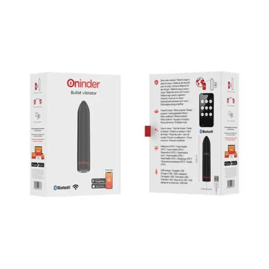 Berlin vibrator tip glonț, Negru, 9 moduri, 8.5 x 2 cm - control prin aplicație