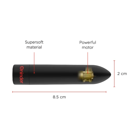 Berlin vibrator tip glonț, Negru, 9 moduri, 8.5 x 2 cm - control prin aplicație