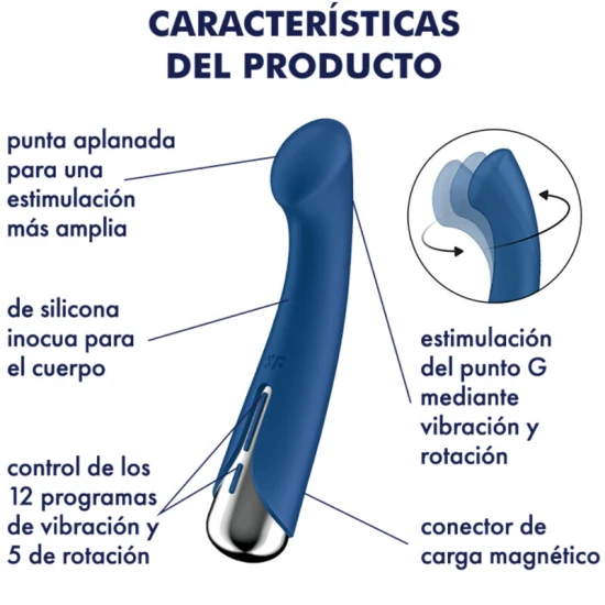 Vibrator Satisfyer Spinning G-Spot 1 - Rotativ, Albastru