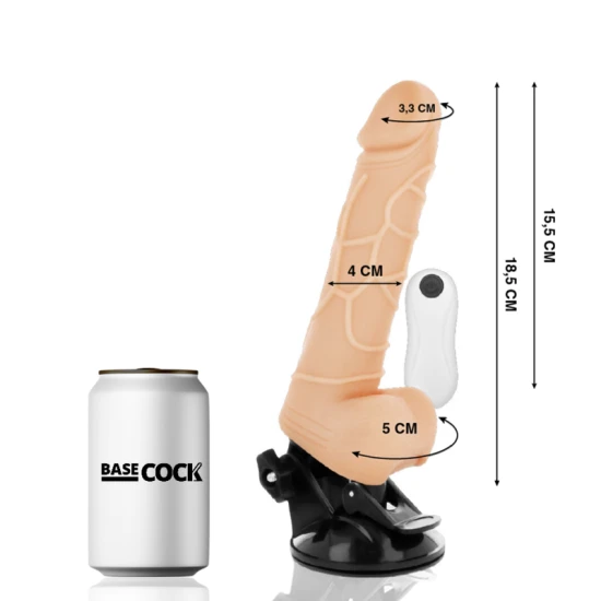Vibrator realist cu telecomandă, TPE, flesh, 18.5 cm