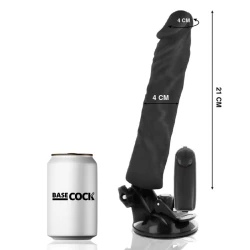 Vibrator penis realist cu telecomandă, negru, 21x4 cm