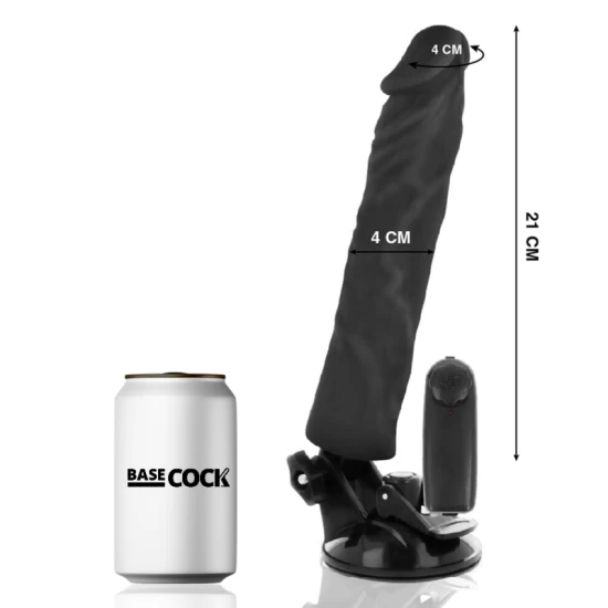 Vibrator penis realist cu telecomandă, negru, 21x4 cm