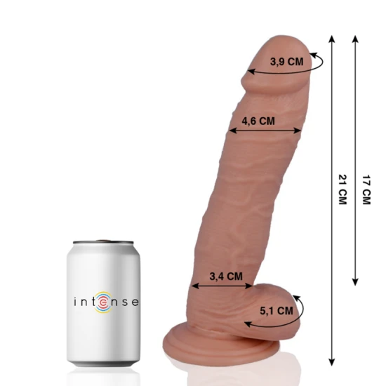 Dildo realist din cauciuc și PVC, culoare naturală, 21 cm