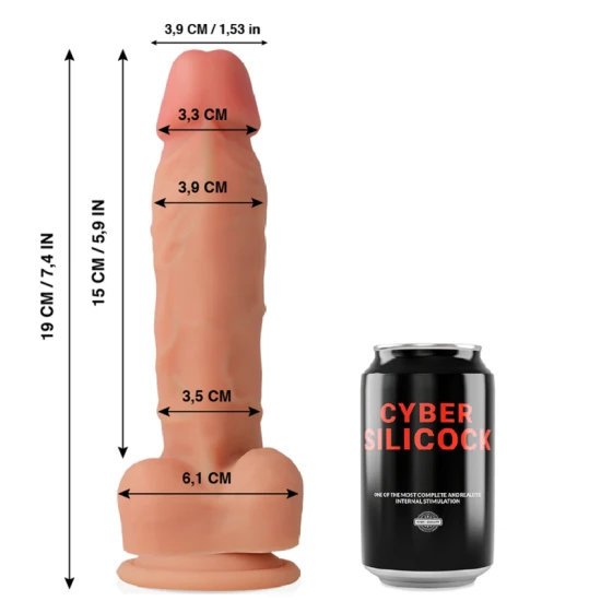 Dildo realist din silicon lichid, 19 cm, 3.9 cm