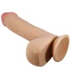 DILDO REALIST CU PIELE GLISANTĂ, CUPĂ DE SUCȚIE, Culoare Flesh, 23.4 cm