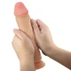 DILDO REALIST CU PIELE GLISANTĂ, CUPĂ DE SUCȚIE, Culoare Flesh, 23.4 cm