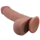 DILDO REALIST CU PIELE GLISANTĂ, Culoare Maro, 23.4 CM