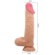 DILDO REALIST CU PIELE GLISANTĂ, Culoare Flesh, 24 cm