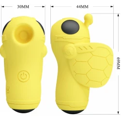 Vibrator și suctor deget din ABS silicon, galben