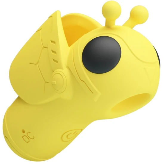 Vibrator și suctor deget din ABS silicon, galben