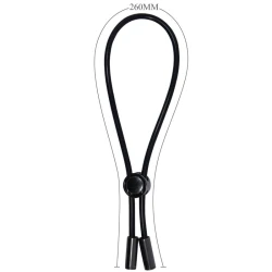 Inel Penis Cord - Stimulare Testicule, Negru, Mărime Ajustabilă
