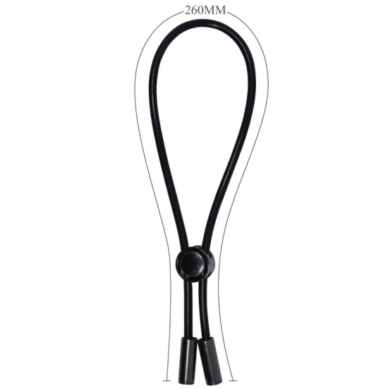 Inel Penis Cord - Stimulare Testicule, Negru, Mărime Ajustabilă