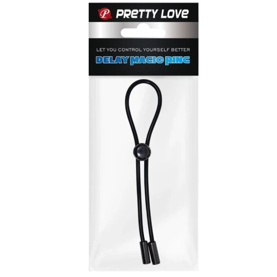 Inel Penis Cord - Stimulare Testicule, Negru, Mărime Ajustabilă