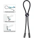 Inel Penis Cord - Stimulare Testicule, Negru, Mărime Ajustabilă
