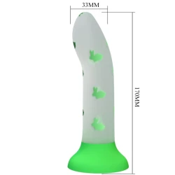 Dildo Magical Amurg, Fără vibrație, luminos, Verde
