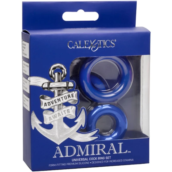 Set inele penis Admiral din silicon, albastru, Universal