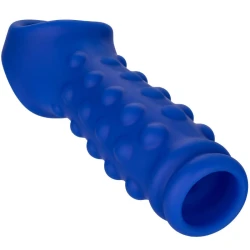HUSĂ PENTRU PENIS CU MĂRGELE, Silicon lichid, Albastru