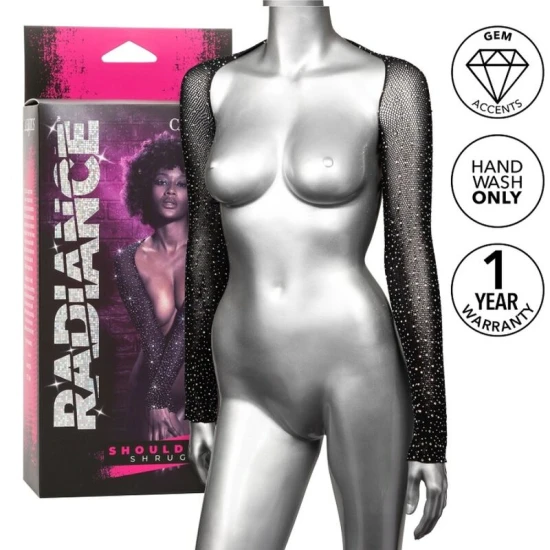 Ham Radiance Shoulder Shrug - Stretch Mesh, Negru, Mărime Unică