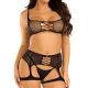 Set choker tip ham & jartieră din plasă fishnet (2 piese)