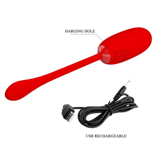 Vibrator Julius, impermeabil, reîncărcabil, roșu