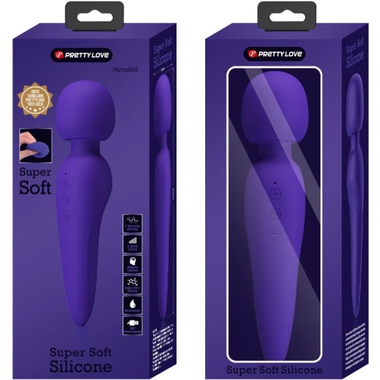 Stimulator Meredith - 12 moduri de vibrație, Violet, Mărime medie.