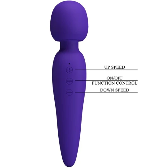 Stimulator Meredith - 12 moduri de vibrație, Violet, Mărime medie.