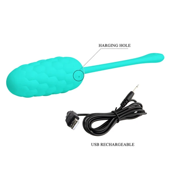 Vibrator Ou, Vibrant, textură marină, reîncărcabil, Verde aqua