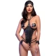 Bodysuit CR 4638 - Crotchless, Negru, L XL
