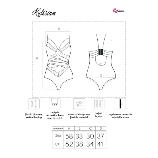 Body Kylssiam - Material Transparent, Negru, L/XL